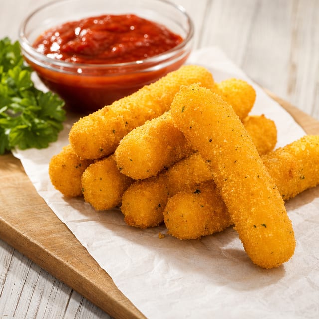 6 Mozzarella Sticks.